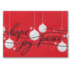 Ornament Peace and Joy Folded Holiday Cards