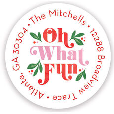 Oh What Fun Round Address Labels
