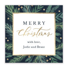 Christmas Fronds Square Gift Stickers