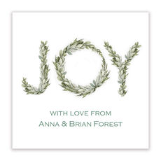 Joy Greenery Square Gift Stickers