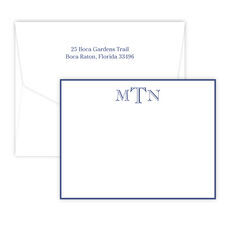 Mens Personalized Stationery Cards Gift For Men, Mens Monogram
