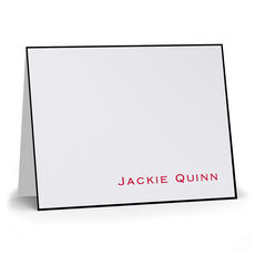 Charlotte Bordered Folded Note Cards- Raised Ink
