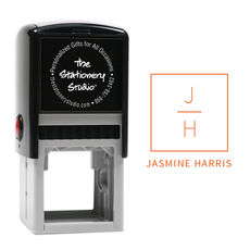 Stacked Block Monogram Self-Inking Book Stamp