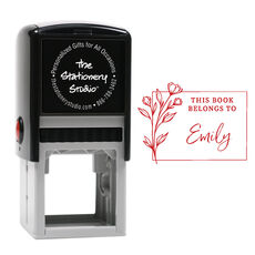 Floral Stem Self-Inking Book Stamp