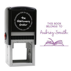 Open Book Library Book Self Inking Stamp
