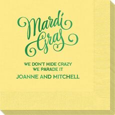 Mardi Gras Script Napkins