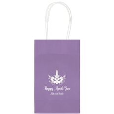 Feathered Mask Medium Twisted Handled Bags