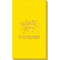 Mardi Gras Stars Linen Like Guest Towels