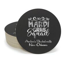 Mardi Gras Squad Round Coasters