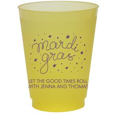 Mardi Gras Stars Colored Shatterproof Cups