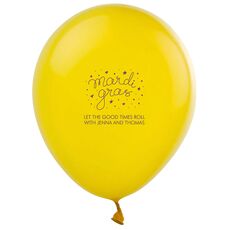 Mardi Gras Stars Latex Balloons