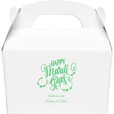 Happy Mardi Gras Beads Gable Favor Boxes
