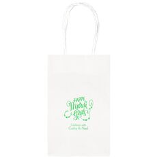 Happy Mardi Gras Beads Medium Twisted Handled Bags