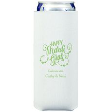 Happy Mardi Gras Beads Collapsible Slim Huggers