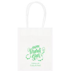 Happy Mardi Gras Beads Mini Twisted Handled Bags