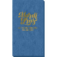 Bold Script Mardi Gras Bali Guest Towels
