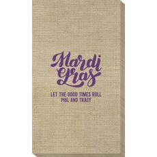 Bold Script Mardi Gras Bamboo Luxe Guest Towels