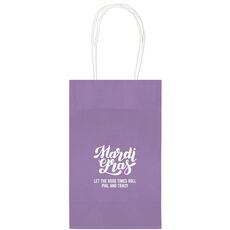 Bold Script Mardi Gras Medium Twisted Handled Bags
