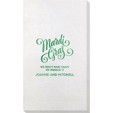 Mardi Gras Script Bamboo Luxe Guest Towels