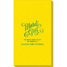 Mardi Gras Script Linen Like Guest Towels