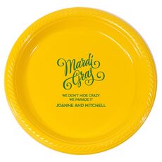 Mardi Gras Script Plastic Plates