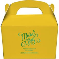 Mardi Gras Script Gable Favor Boxes