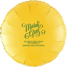 Mardi Gras Script Mylar Balloons