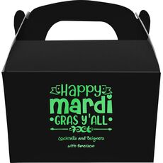 Happy Mardi Gras Y'All Gable Favor Boxes