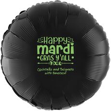 Happy Mardi Gras Y'All Mylar Balloons
