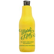 Mardi Gras Script Bottle Huggers