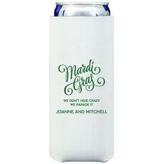 Mardi Gras Script Collapsible Slim Huggers