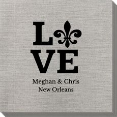 Fleur de Lis Love Bamboo Luxe Napkins