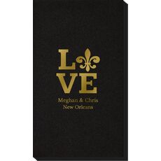 Fleur de Lis Love Linen Like Guest Towels