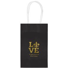 Fleur de Lis Love Medium Twisted Handled Bags