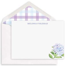 Corner Hydrangea Bloom Flat Note Cards