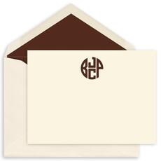 4 Initial Monogram Flat Note Cards