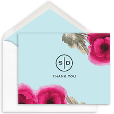 Poppy Initials Thank You Folded Note Cards