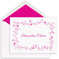Floral Frame Folded Note Cards
