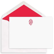 Simply Monogram Flat Note Cards