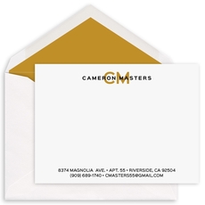 Simplicity Initials Flat Note Cards