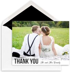 Bold Thank You Folded Photo Note Cards