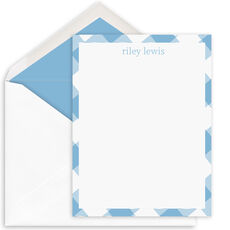 Plaid Border Flat Note Cards