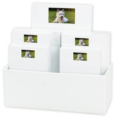Your Photo or Logo Notepad Set with White Holder