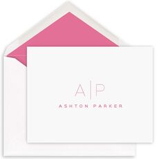 Duogram Folded Note Cards- Raised Ink
