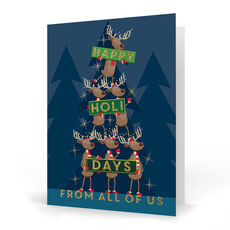 Reindeer Greetings Folded Holiday Cards