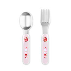 Peppermint Toddler Stainless Steel Fork and Spoon Set