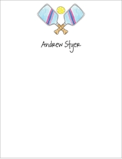 Striped Pickleball Flat Note Cards