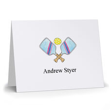 Striped Pickleball Folded Note Cards