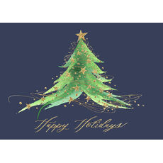 Artistic Stars and Tree Folded Holiday Cards