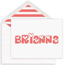 Sweetheart Folded Note Cards-Raised Ink